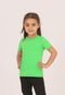 Blusa infantil menina Manga curta Canelada 1 ao 16 09-A Lavin Basic  Verde neon - Marca Lavin Basic