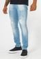 Calça Jeans Masculina Slim Destroyed Casual Premium Azul - Marca Zafina