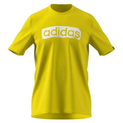 Camiseta Adidas Box Estampada Brushstroke Logo Masculina - Amarelo - Marca adidas