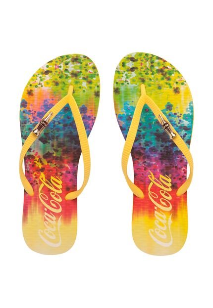 Chinelo Coca Cola Shoes Rust Garden Amarelo - Marca Coca Cola Shoes