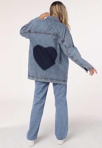 Jaqueta Jeans Trendyol Collection Coração Azul