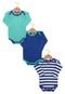 Kit Body 3pçs Tricae Baby Menino Azul/Verde - Marca Tricae