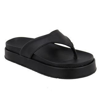 Papete Sandalia Plataforma Sola Alta Flat Preta Rado Shoes