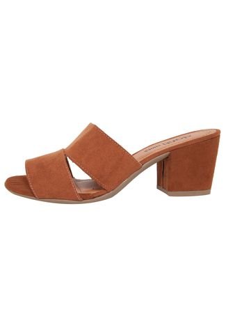 Sandália DAFITI SHOES Salomé Salto Grosso Caramelo - Compre Agora