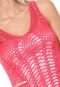 Vestido #MO Curto Crochê Rosa - Marca #MO