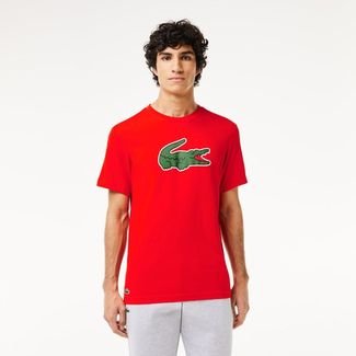 Camiseta esportiva ultra-seca com estampa crocodilo Vermelho
