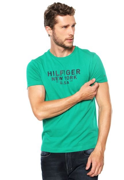 Camiseta Tommy Hilfiger Estampada Verde - Marca Tommy Hilfiger
