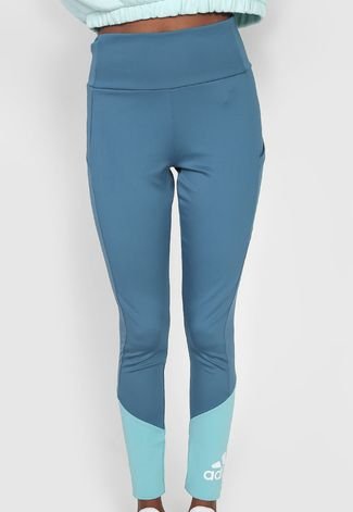 Legging adidas Performance Big Logo Azul - Compre Agora