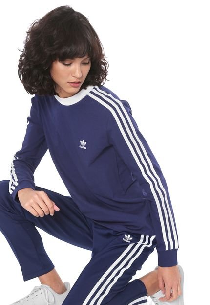 Camiseta adidas Performance 3 Str Ls Azul-marinho - Marca adidas Originals