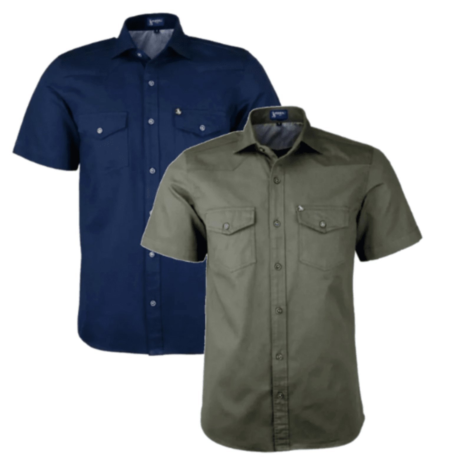 Kit 2 Camisas Estilo Militar Amil 2 bolsos Manga Curta Luxo Serve Pra Uniforme Marinho/Militar - Marca Amil