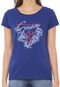 Blusa Guess Flores Logo Azul - Marca Guess