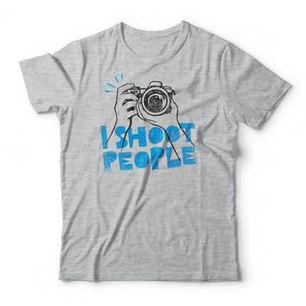 Camiseta I Shoot People - Mescla Cinza - Marca Studio Geek 