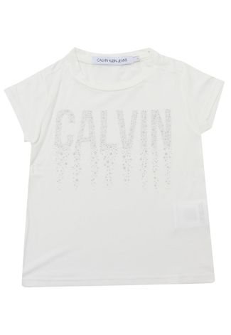 Camiseta Calvin Klein Kids Menina Estampado Branco