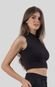 Cropped Fitss sem Mangas Top Regata Gola Alta Ribana Preto - Marca Fitss