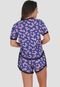 Kit com 3 Pijamas Fadinha Tecido Refrescante Short Cós Alto Click Mais Bonita - Marca Click Mais Bonita