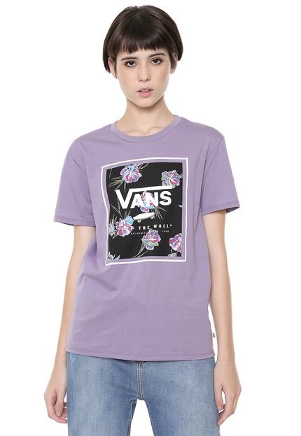 Camiseta Vans Boyfriend Wm Paradise Floral Lilás - Marca Vans