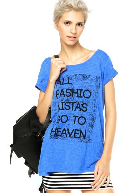Camiseta Only Fashionistas Go To Haven Azul - Marca Only