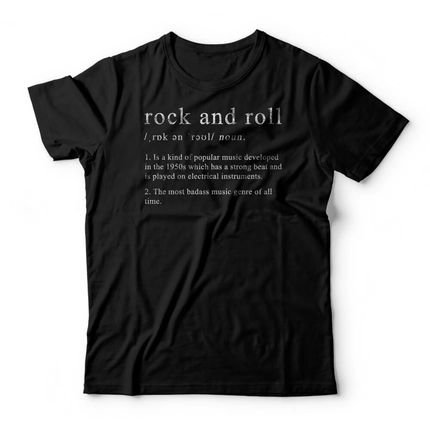 Camiseta Rock And Roll Definition - Preto - Marca Studio Geek 