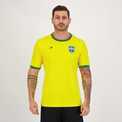 Camisa Placar Brasil Brasão Amarela - Marca Placar
