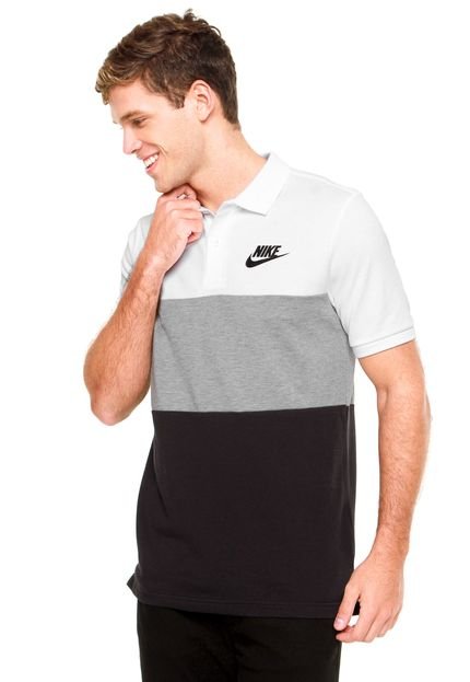 Camisa Polo Nike Sportswear Matchup Clrblk Branca/Cinza/Preto - Marca Nike Sportswear