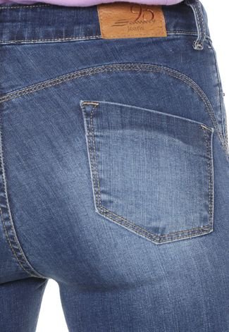 Calça Jeans Sawary Skinny Cropped Destroyed Azul