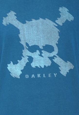 Camiseta Oakley Caveira - Preto E Azul